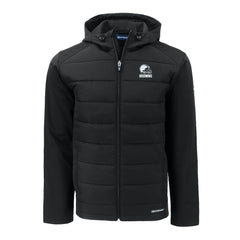 Cleveland Browns Cutter & Buck Evoke Hybrid Eco Softshell Recycled Full-Zip Hooded Jacket Black | NFL