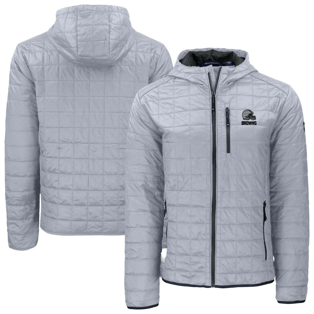Cleveland Browns Cutter & Buck Rainier Primaloft Eco Full-Zip Hooded Jacket Gray | NFL