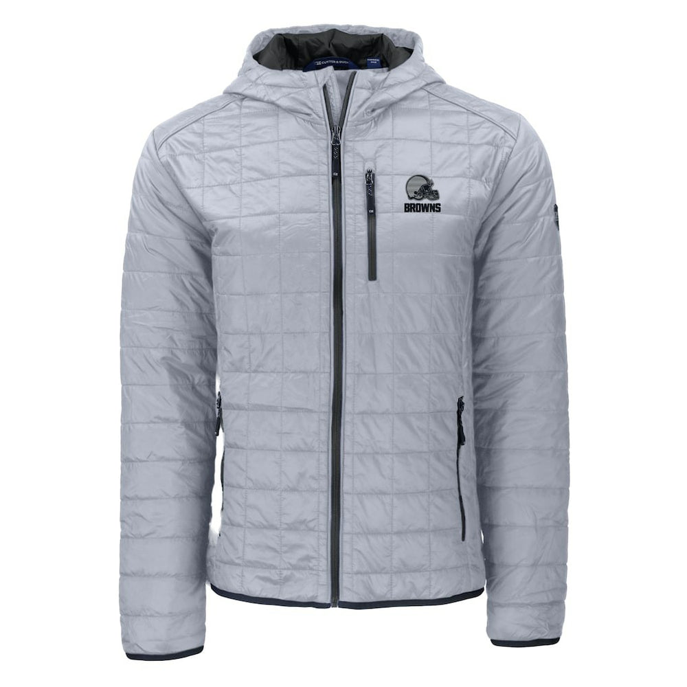 Cleveland Browns Cutter & Buck Rainier Primaloft Eco Full-Zip Hooded Jacket Gray | NFL