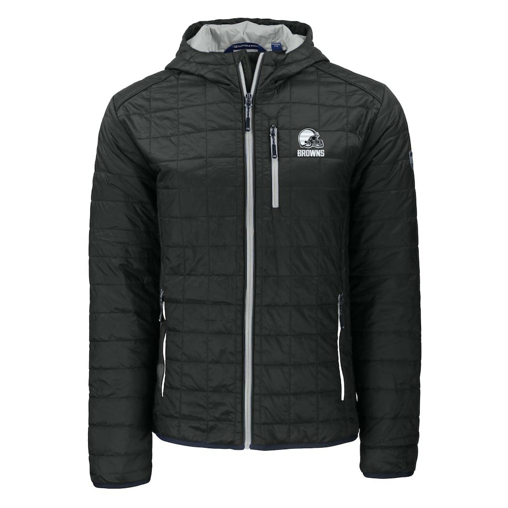 Cleveland Browns Cutter & Buck Rainier Primaloft Eco Full-Zip Hooded Jacket Black | NFL