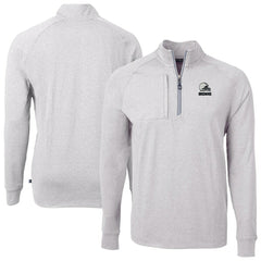 Cleveland Browns Cutter & Buck Big & Tall Adapt Eco Knit Quarter-Zip Top Heather Gray | NFL