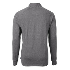 Cleveland Browns Cutter & Buck Big & Tall Adapt Eco Knit Quarter-Zip Top Heather Black | NFL