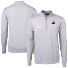 Cleveland Browns Cutter & Buck Big & Tall Virtue Eco Pique Micro Stripe Recycled Quarter-Zip Pullover Top Gray | NFL