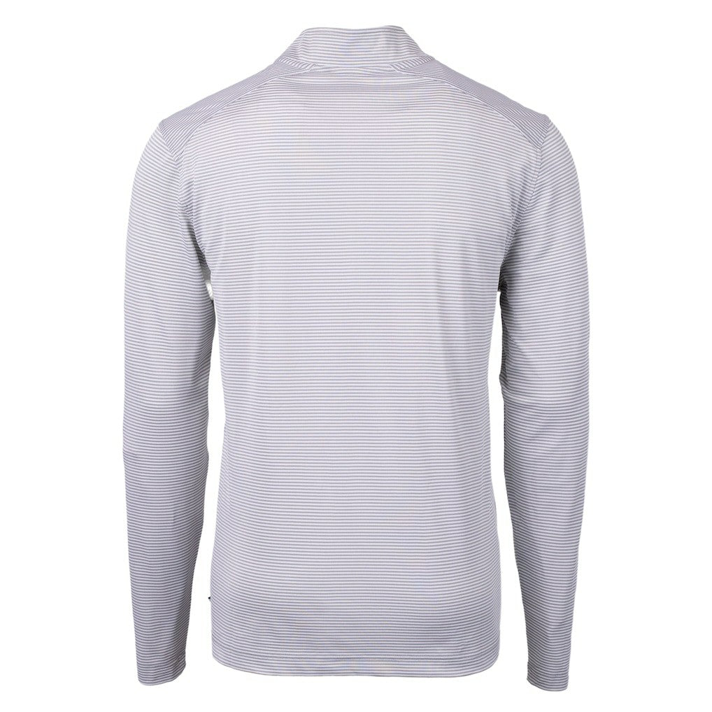 Cleveland Browns Cutter & Buck Big & Tall Virtue Eco Pique Micro Stripe Recycled Quarter-Zip Pullover Top Gray | NFL
