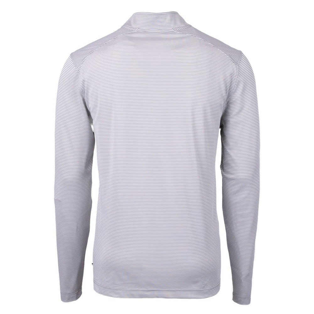 Cleveland Browns Cutter & Buck Big & Tall Virtue Eco Pique Micro Stripe Recycled Quarter-Zip Pullover Top Gray | NFL