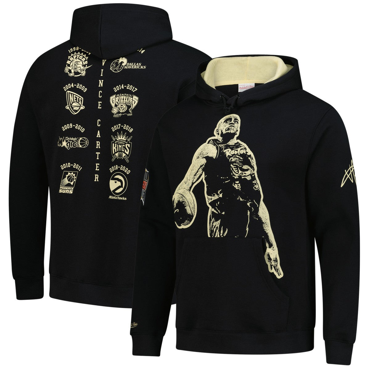 Vince Carter Toronto Raptors NBA Hall of Fame 2024 Fleece Pullover Hoodie Black - NBA
