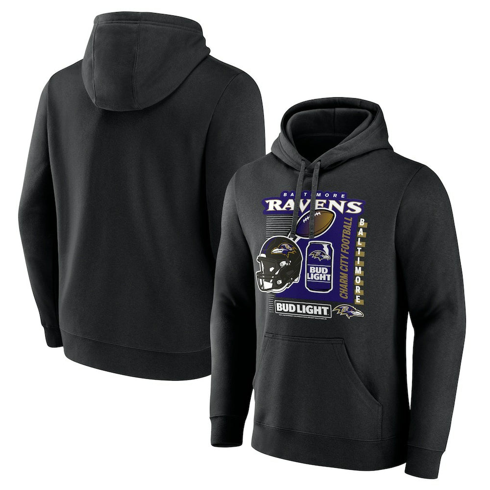 Baltimore Ravens Bud Light Pullover Hoodie Black | NFL