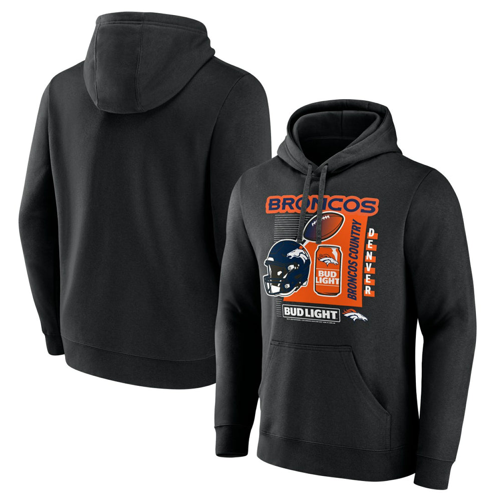 Denver Broncos Bud Light Pullover Hoodie Black | NFL