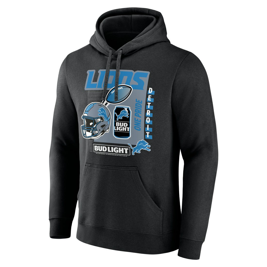 Detroit Lions Bud Light Pullover Hoodie Black | NFL