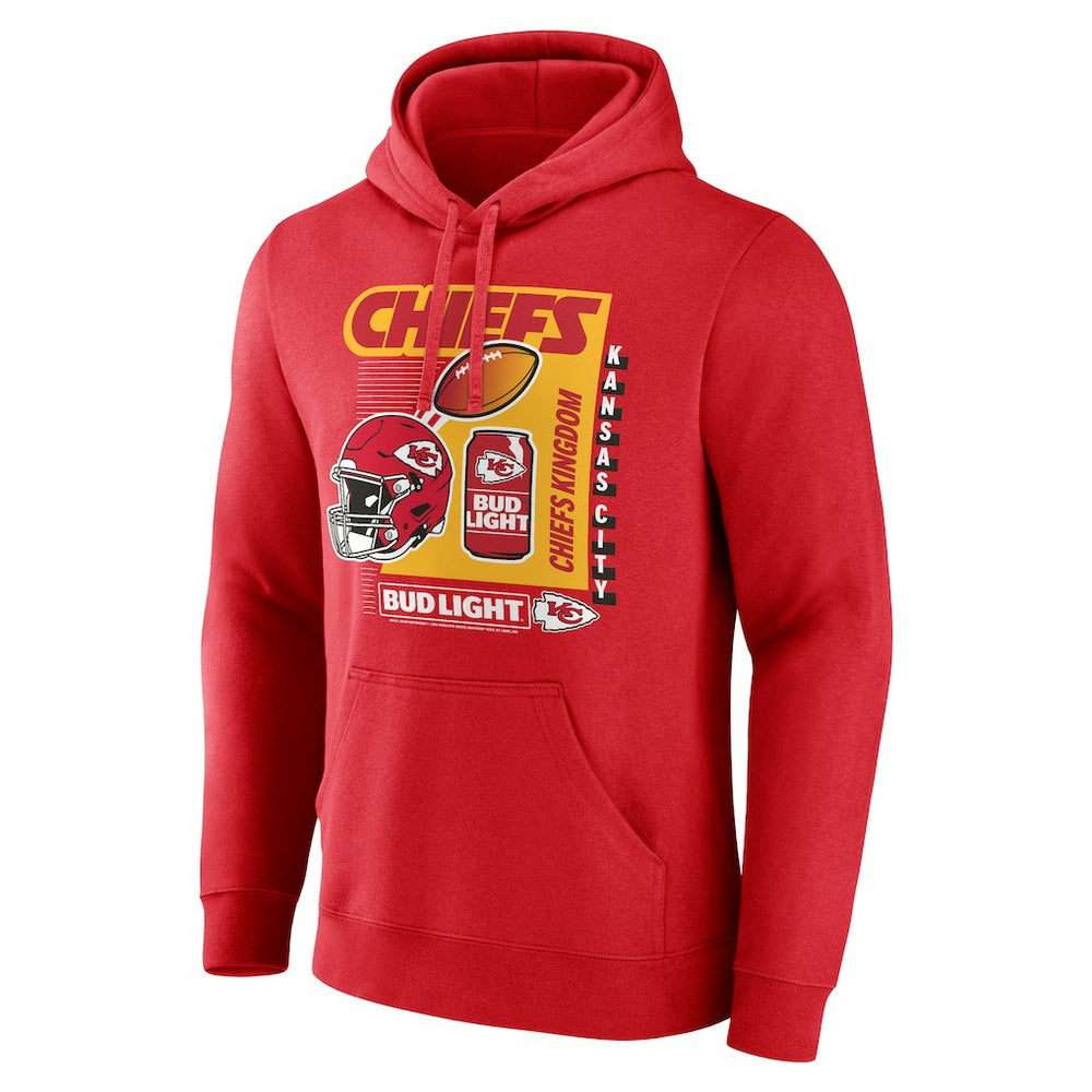 Kansas City Chiefs Bud Light Pullover Hoodie Red | NFL