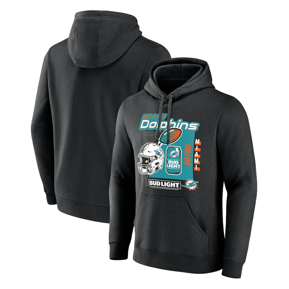 Miami Dolphins Bud Light Pullover Hoodie Black | NFL