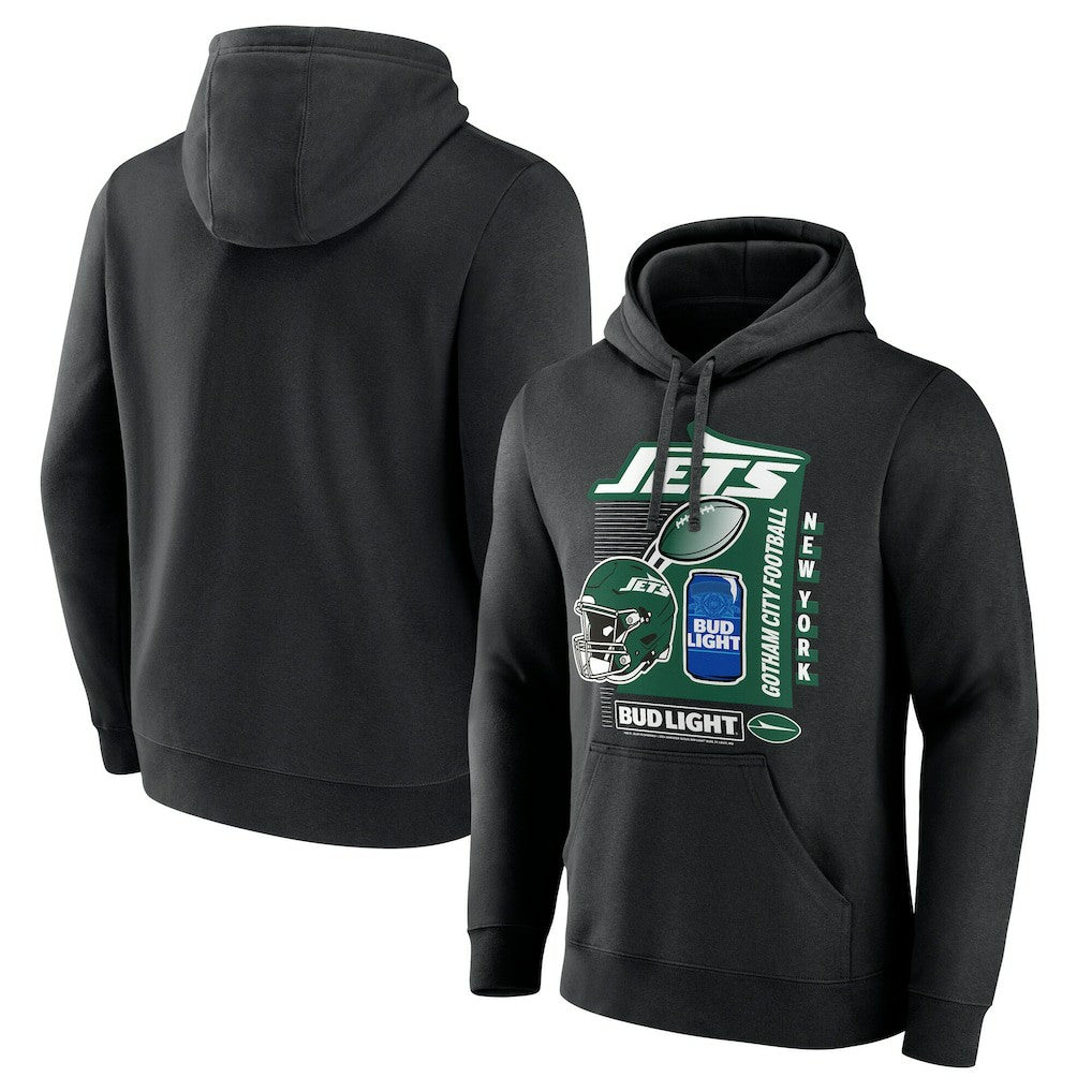 New York Jets Bud Light Pullover Hoodie Black | NFL