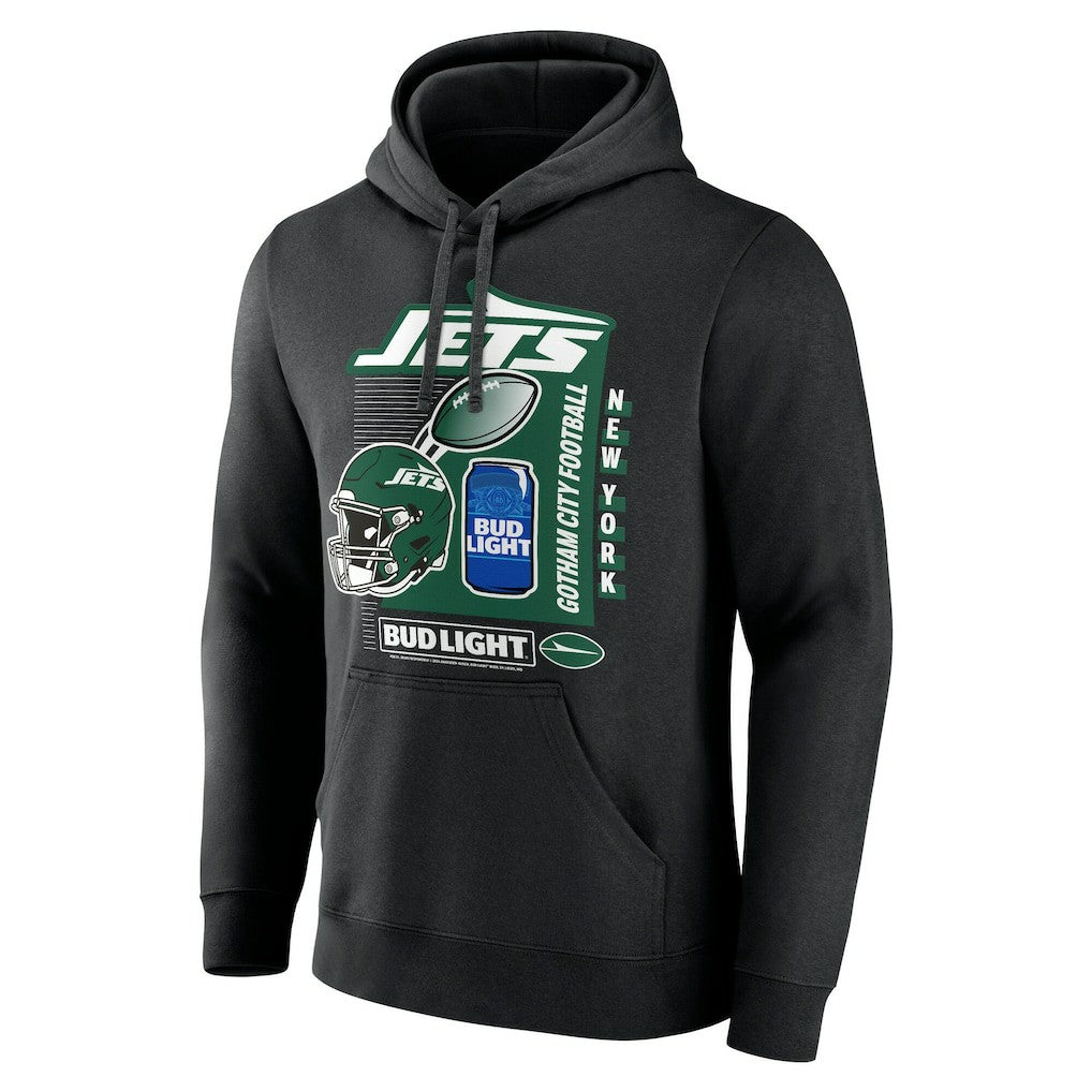 New York Jets Bud Light Pullover Hoodie Black | NFL