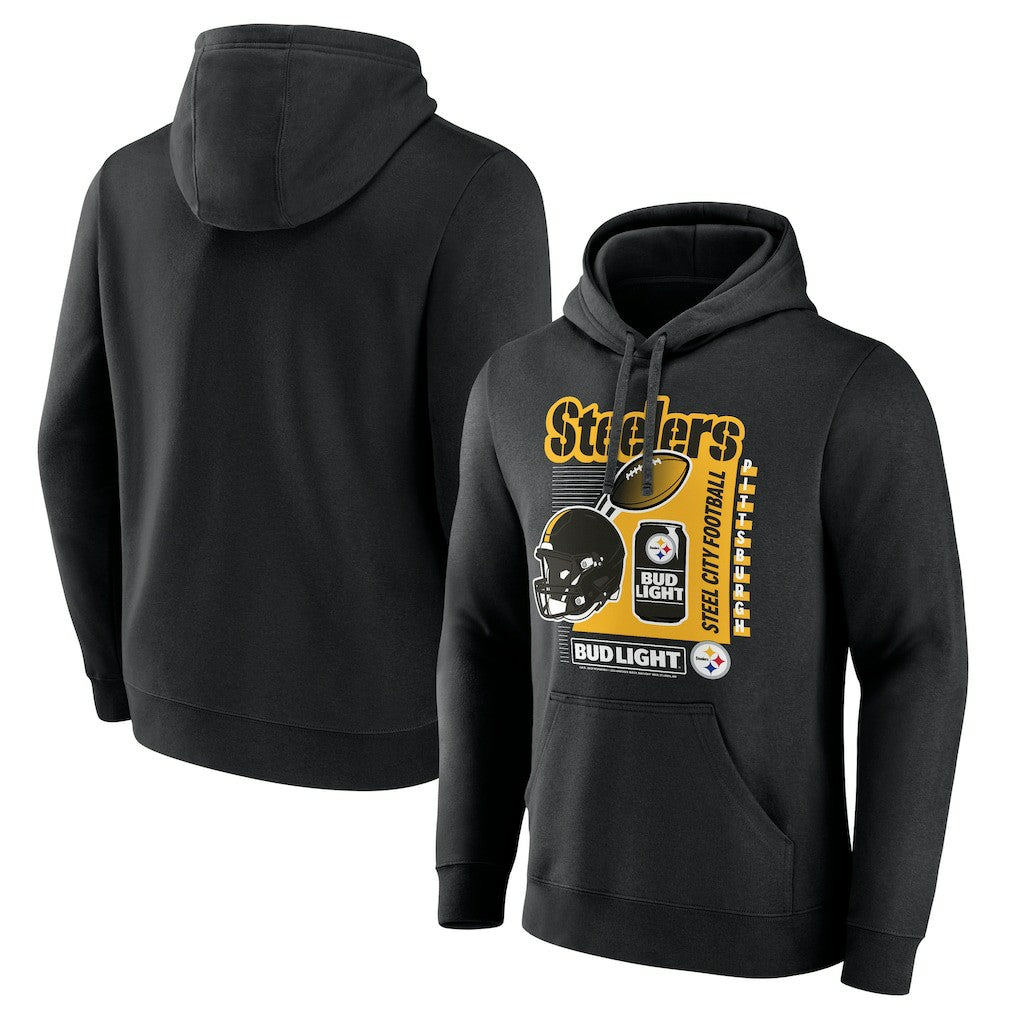 Pittsburgh Steelers Bud Light Pullover Hoodie Black | NFL