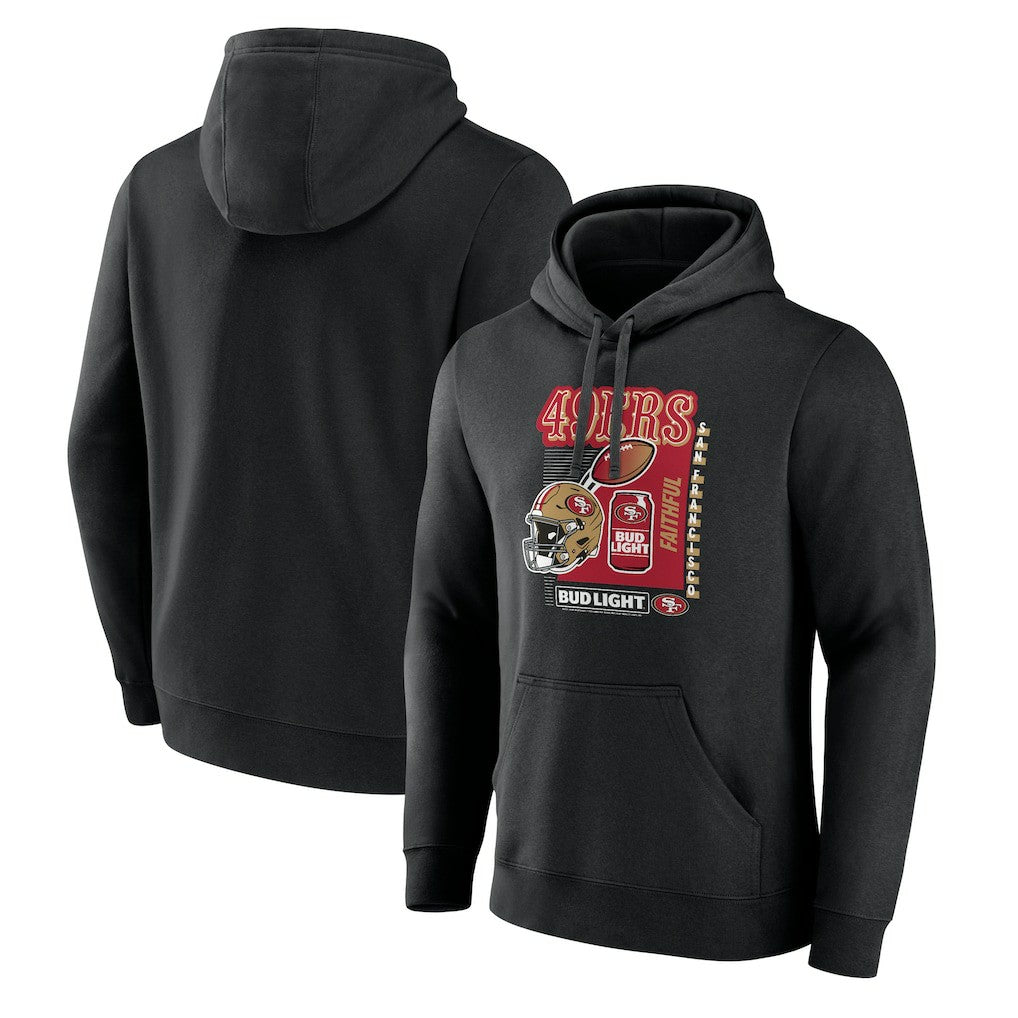 San Francisco 49ers Bud Light Pullover Hoodie Black | NFL