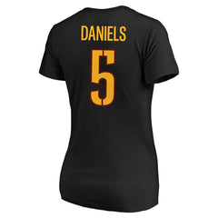 Jayden Daniels Washington Commanders Women's Plus Size Fair Catch Name & Number Scoop Neck T-Shirt Black | NFL