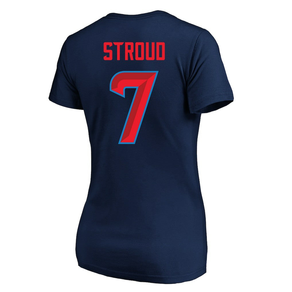 C.J. Stroud Houston Texans Women's Plus Size Fair Catch Name & Number Scoop Neck T-Shirt Navy | NFL