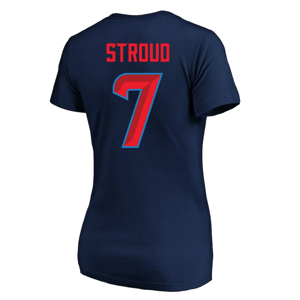 C.J. Stroud Houston Texans Women's Plus Size Fair Catch Name & Number Scoop Neck T-Shirt Navy | NFL