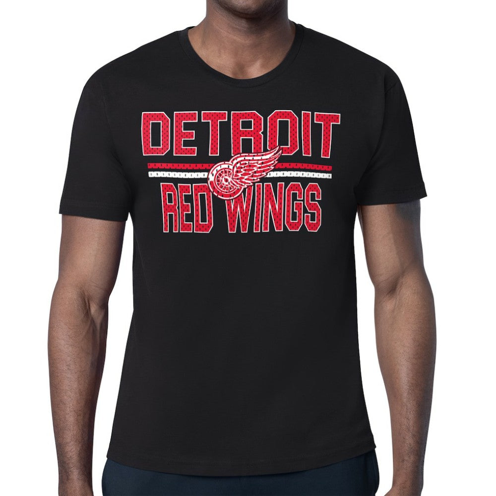 Detroit Red Wings Starter Mesh Look Team Name T-Shirt - Black - NHL