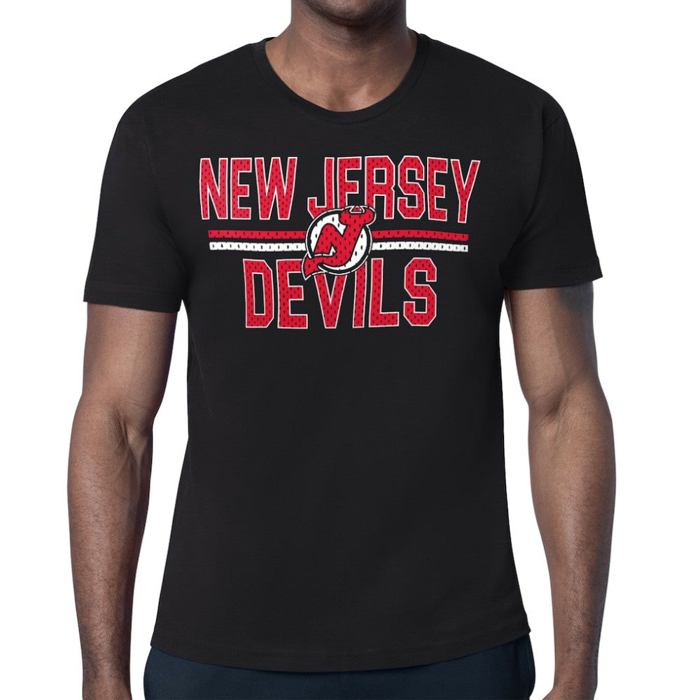 New Jersey Devils Starter Mesh Look Team Name T-Shirt - Black - NHL