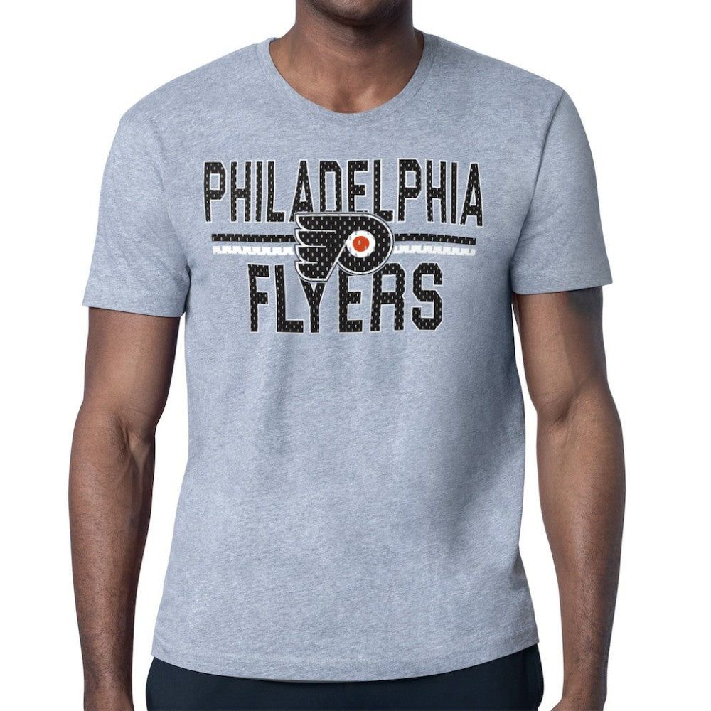 Philadelphia Flyers Starter Mesh Look Team Name T-Shirt - Heather Gray - NHL