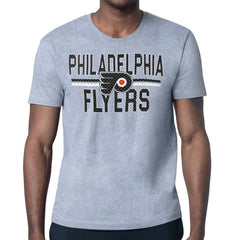 Philadelphia Flyers Starter Mesh Look Team Name T-Shirt - Heather Gray - NHL