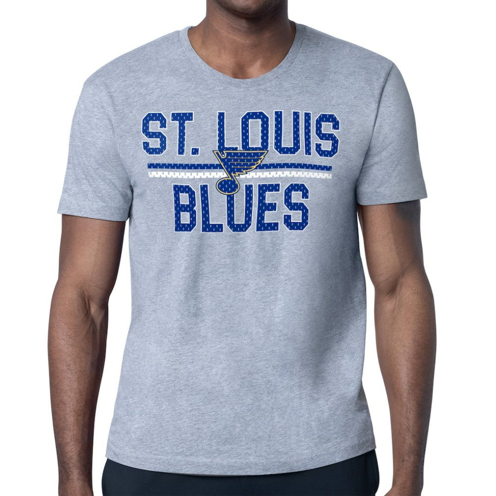 St. Louis Blues Starter Mesh Look Team Name T-Shirt - Heather Gray - NHL