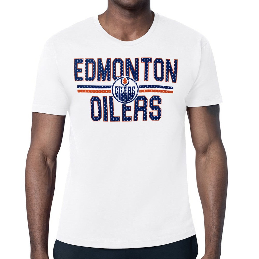 Edmonton Oilers Starter Mesh Look Team Name T-Shirt - White - NHL