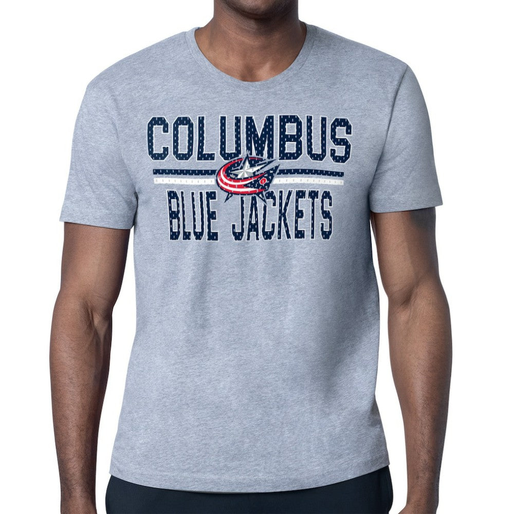 Columbus Blue Jackets Starter Mesh Look Team Name T-Shirt - Heather Gray - NHL