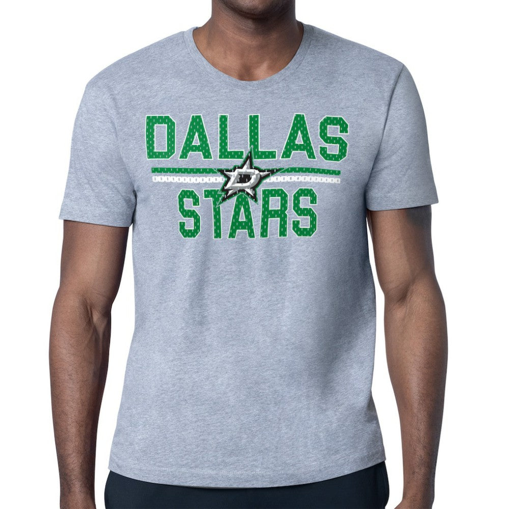 Dallas Stars Starter Mesh Look Team Name T-Shirt - Heather Gray - NHL