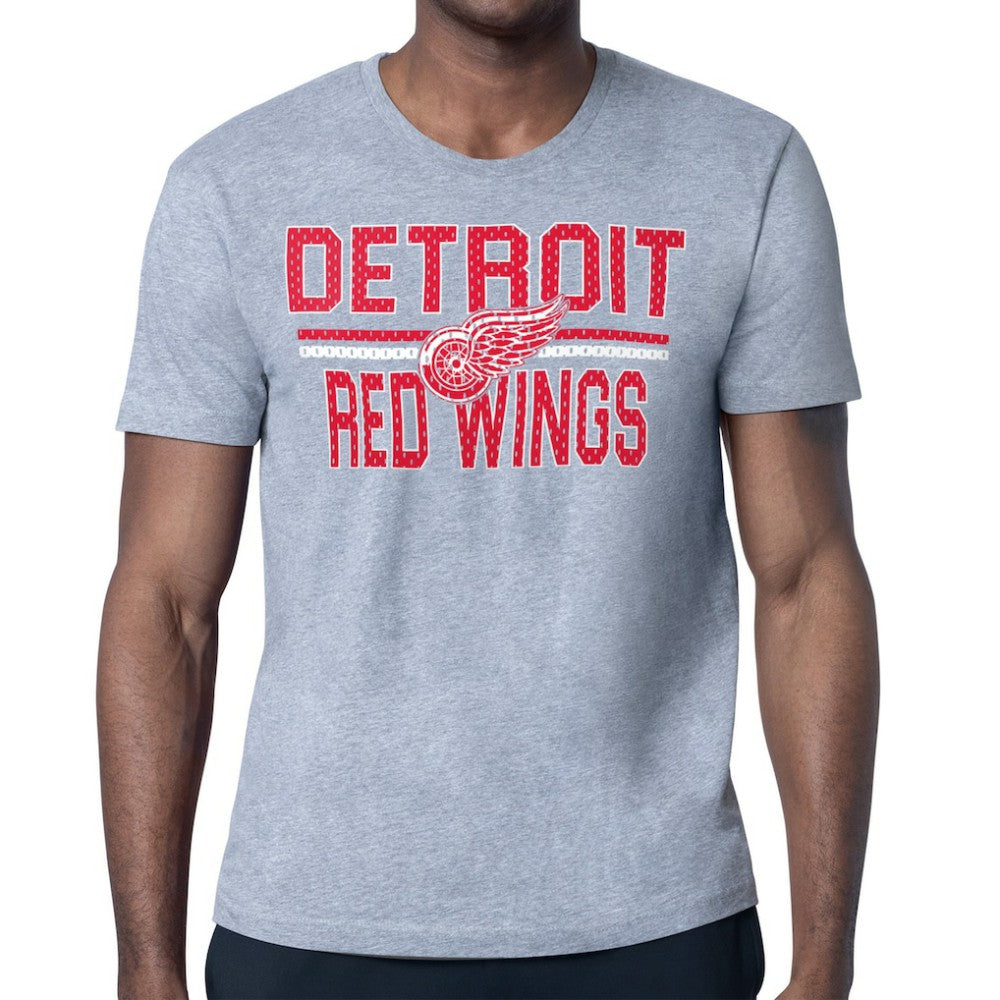 Detroit Red Wings Starter Mesh Look Team Name T-Shirt - Heather Gray - NHL