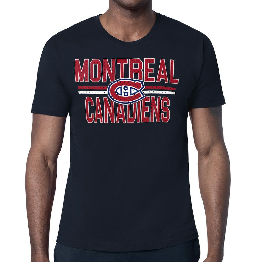 Montreal Canadiens Starter Mesh Look Team Name T-Shirt - Navy - NHL