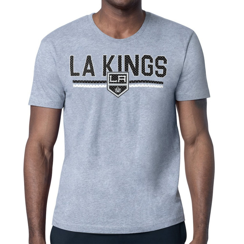 Los Angeles Kings Starter Mesh Look Team Name T-Shirt - Heather Gray - NHL