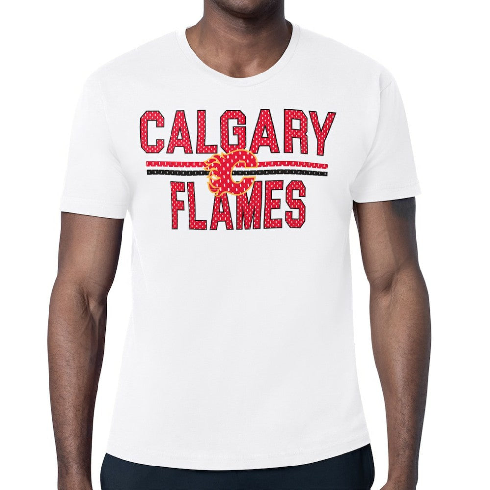 Calgary Flames Starter Mesh Look Team Name T-Shirt - White - NHL