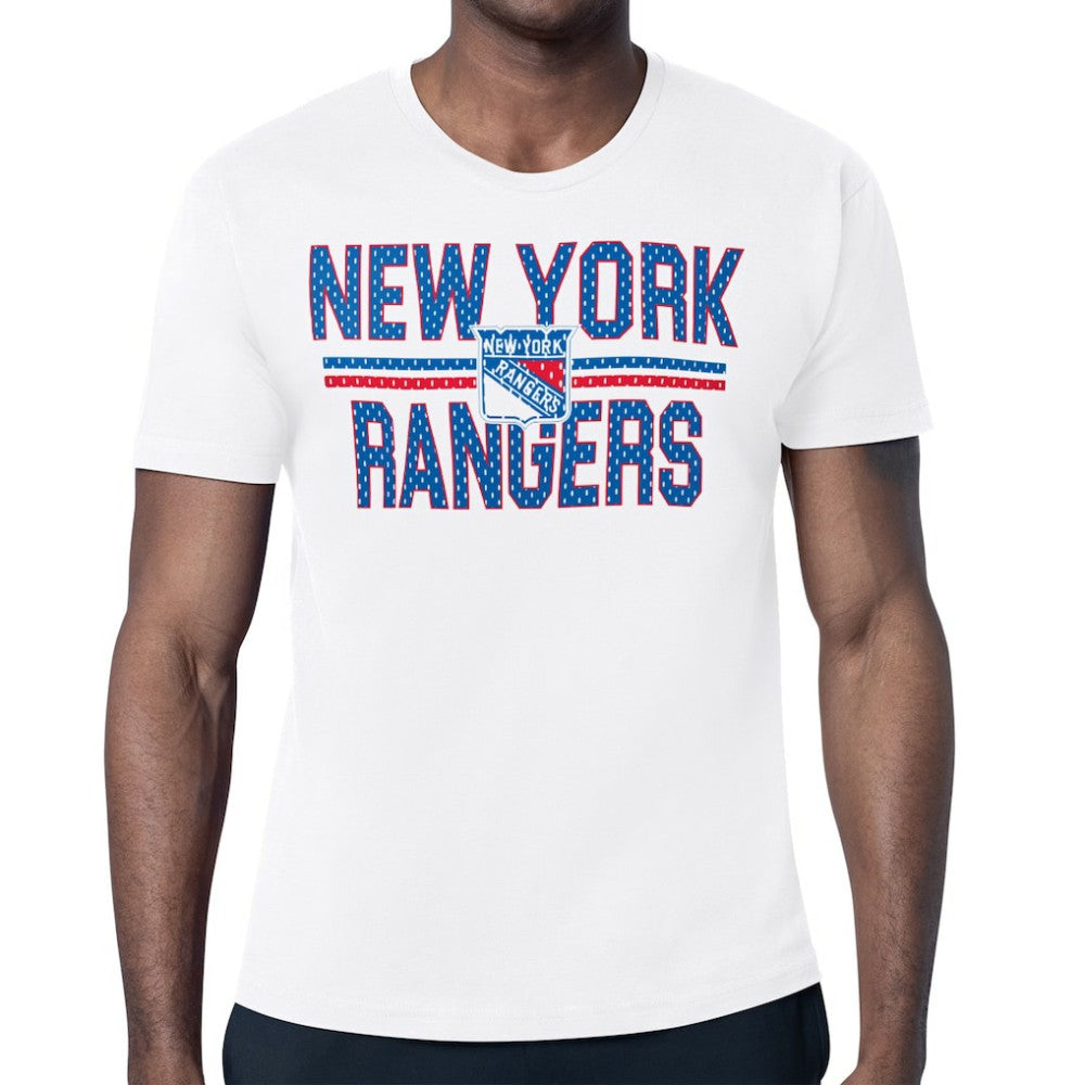 New York Rangers Starter Mesh Look Team Name T-Shirt - White - NHL