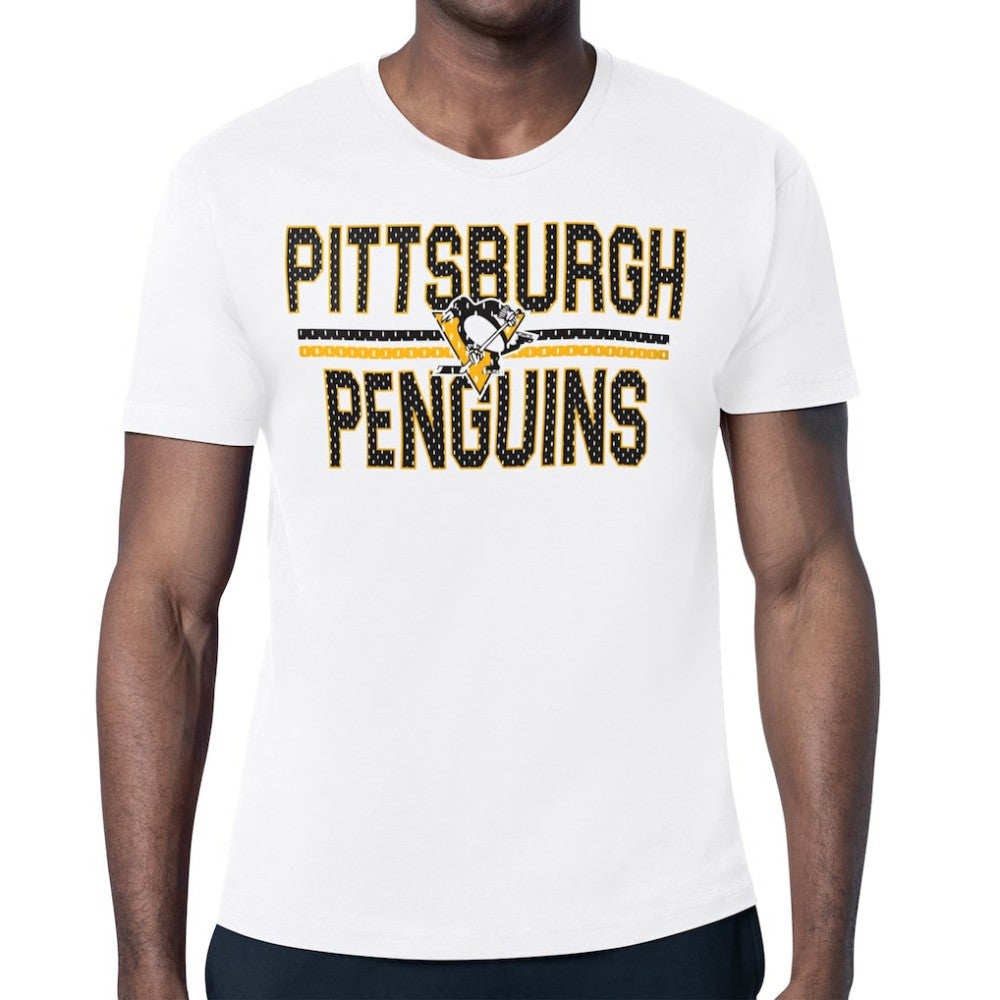 Pittsburgh Penguins Starter Mesh Look Team Name T-Shirt - White - NHL