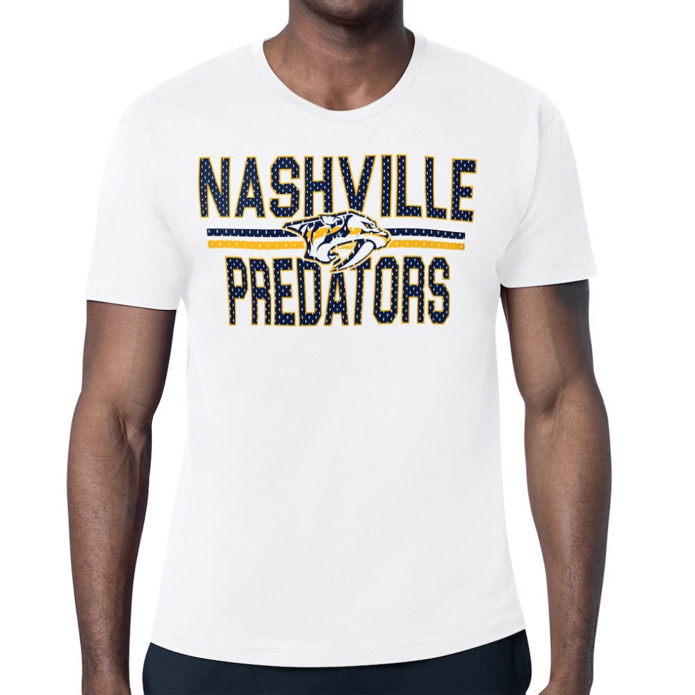 Nashville Predators Starter Mesh Look Team Name T-Shirt - White - NHL