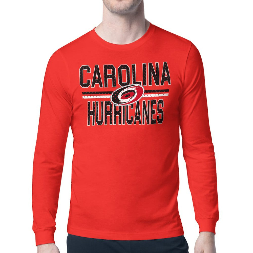 Carolina Hurricanes Starter Mesh Look Team Name Long Sleeve T-Shirt - Red - NHL