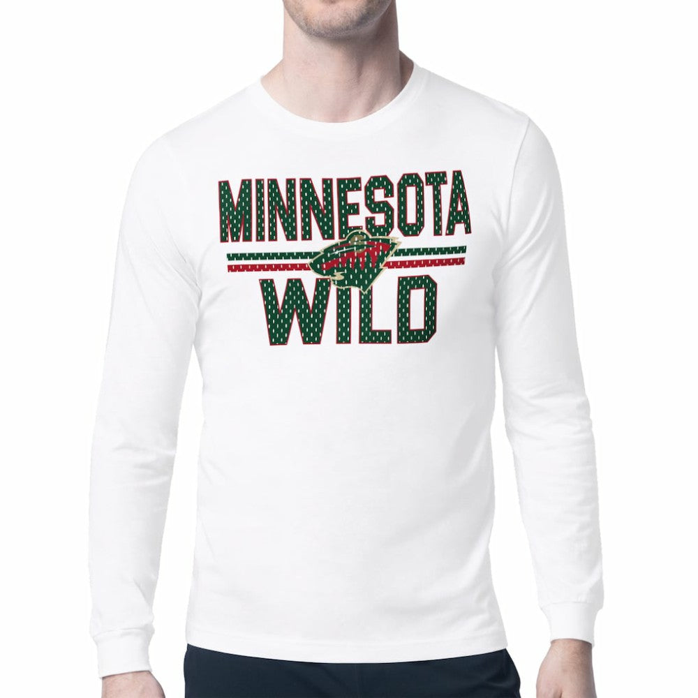 Minnesota Wild Starter Mesh Look Team Name Long Sleeve T-Shirt - White - NHL