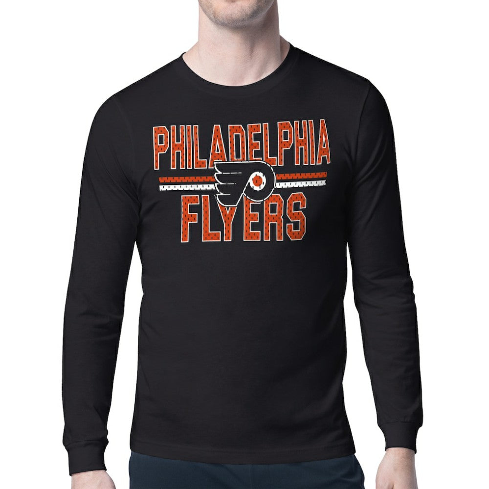 Philadelphia Flyers Starter Mesh Look Team Name Long Sleeve T-Shirt - Black - NHL