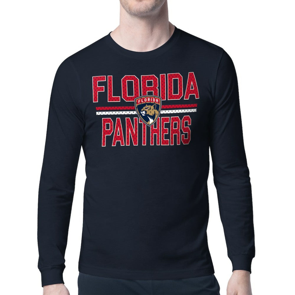 Florida Panthers Starter Mesh Look Team Name Long Sleeve T-Shirt - Navy - NHL