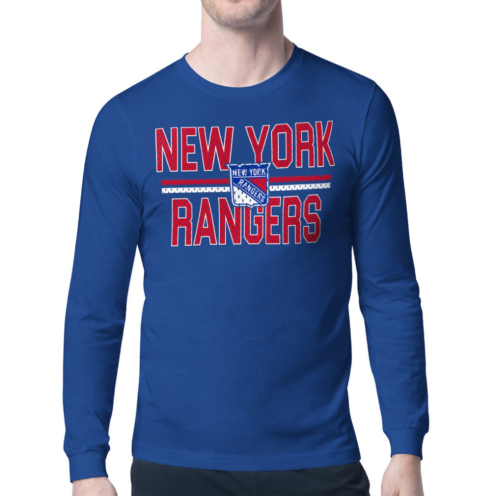 New York Rangers Starter Mesh Look Team Name Long Sleeve T-Shirt - Blue - NHL