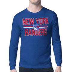 New York Rangers Starter Mesh Look Team Name Long Sleeve T-Shirt - Blue - NHL