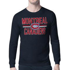 Montreal Canadiens Starter Mesh Look Team Name Long Sleeve T-Shirt - Navy - NHL