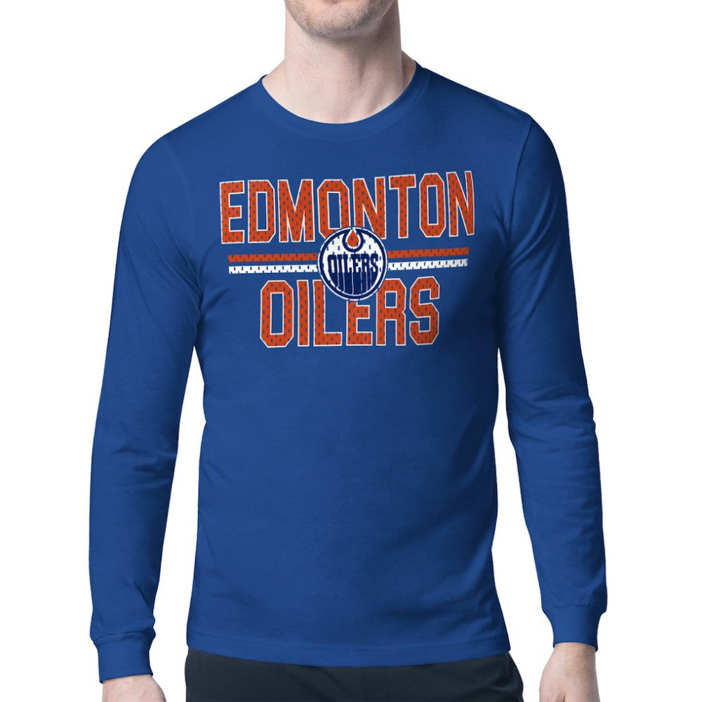 Edmonton Oilers Starter Mesh Look Team Name Long Sleeve T-Shirt - Royal - NHL