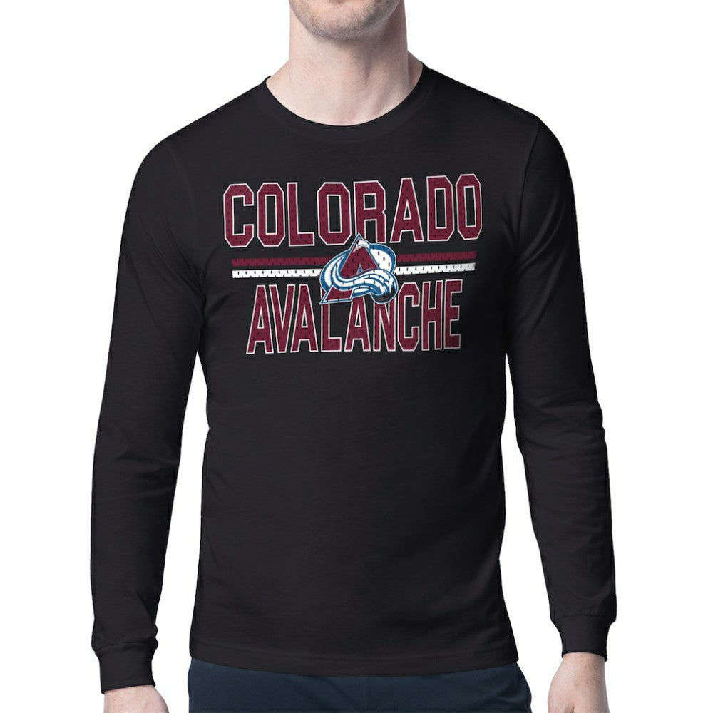 Colorado Avalanche Starter Mesh Look Team Name Long Sleeve T-Shirt - Black - NHL
