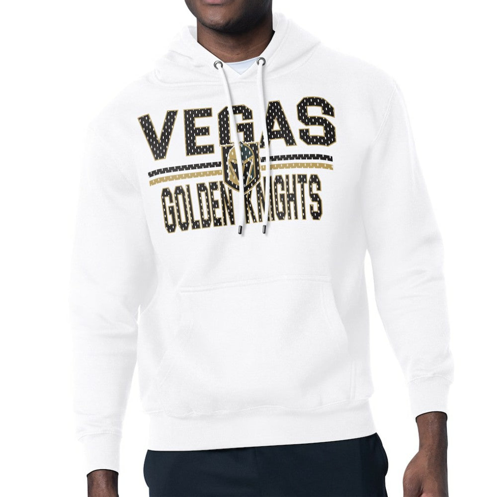 Vegas Golden Knights Starter Mesh Look Team Name Logo Tri-Blend Pullover Hoodie - White - NHL