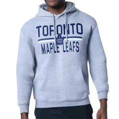 Toronto Maple Leafs Starter Mesh Look Team Name Logo Tri-Blend Pullover Hoodie - Heather Gray - NHL