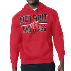 Detroit Red Wings Starter Mesh Look Team Name Logo Tri-Blend Pullover Hoodie - Red - NHL