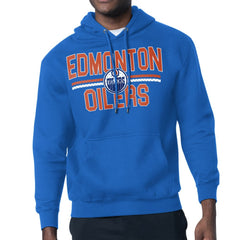 Edmonton Oilers Starter Mesh Look Team Name Logo Tri-Blend Pullover Hoodie - Royal - NHL
